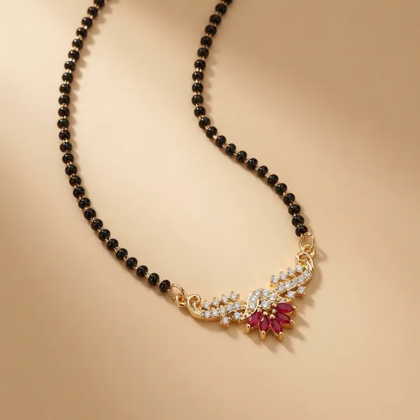 Gold_Tone_Floral_Mangalsutra_With_Black_Beads