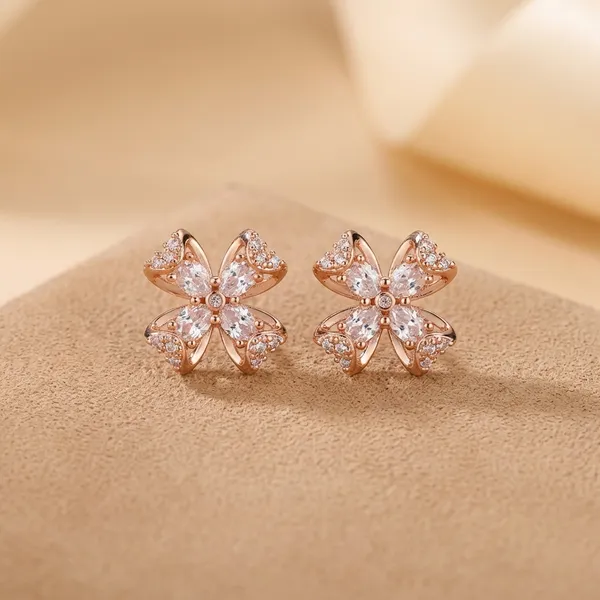 Rose_Gold_Flower_Crystal_Stud_Earrings