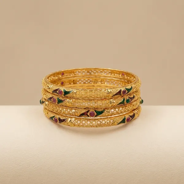 Gold_Plated_Meenakari_Bangles_Traditional_Set_Of_4