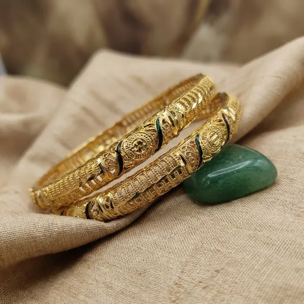 Gold_Plated_Textured_Bangles_Elegant_Set_Of_2
