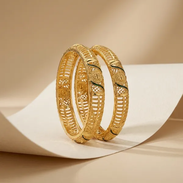 Gold_Plated_Textured_Bangles_Elegant_Set_Of_2