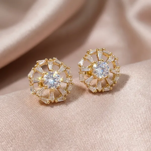 Silver_And_Gold_Tone_Crystal_Flower_Stud_Earrings_Set_Of_2_Pairs