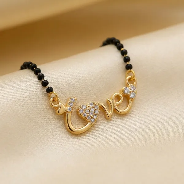 Gold_Tone_Love_Pendant_Mangalsutra_Necklace_With_Black_Beaded_Chain