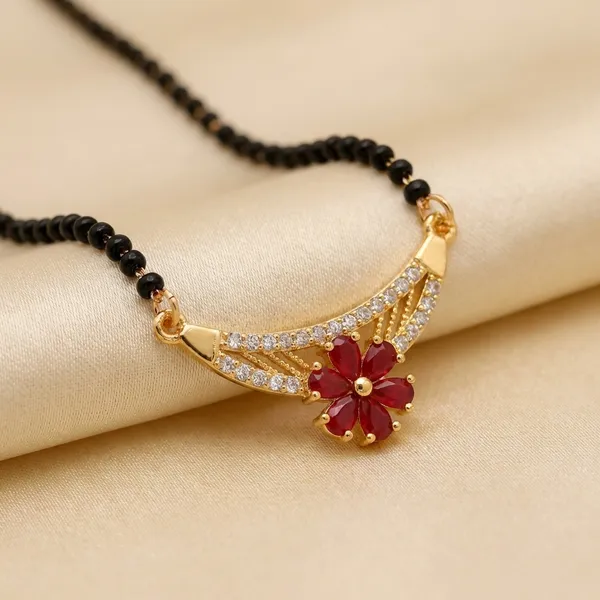 Gold_Tone_Floral_Pendant_Mangalsutra_With_Black_Beads