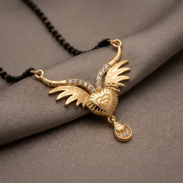 Gold_Tone_Winged_Heart_Pendant_Necklace_With_Teardrop_Charm