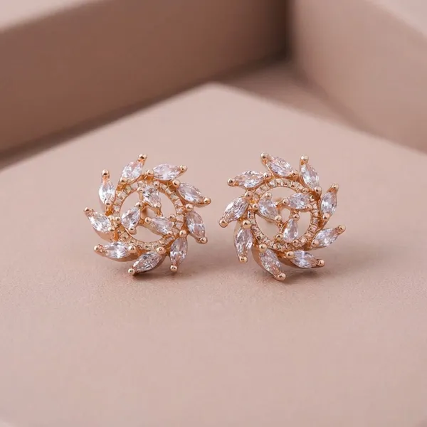 Rose_Gold_Floral_Crystal_Stud_Earrings