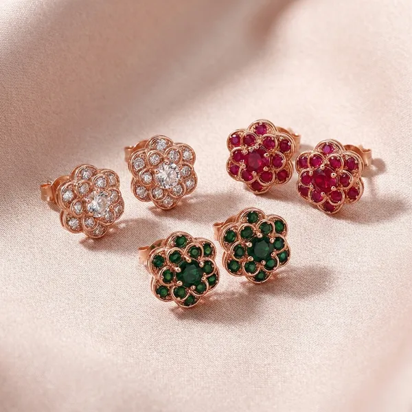 Crystal_Center_Floral_Stud_Earrings_Set_Of_12_Pairs