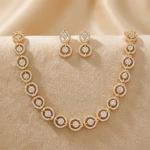 Golden_Circle_Necklace_Set_With_Matching_Earrings