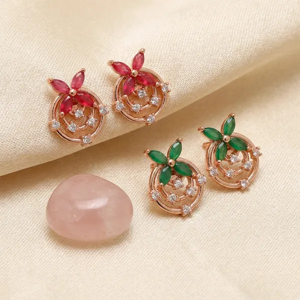 Rose_Gold_Bunny_Charm_Stud_Earrings_Set_Of_12_Pairs