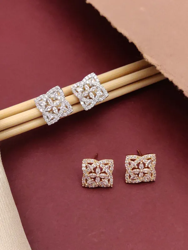 Rose_Gold_And_Silver_Tone_Floral_Crystal_Stud_Earrings_Set