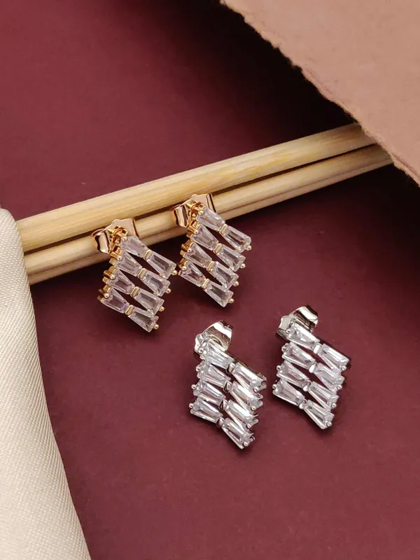 Gold_Plated_Crystal_Baguette_Stud_Earrings_Elegant_Design