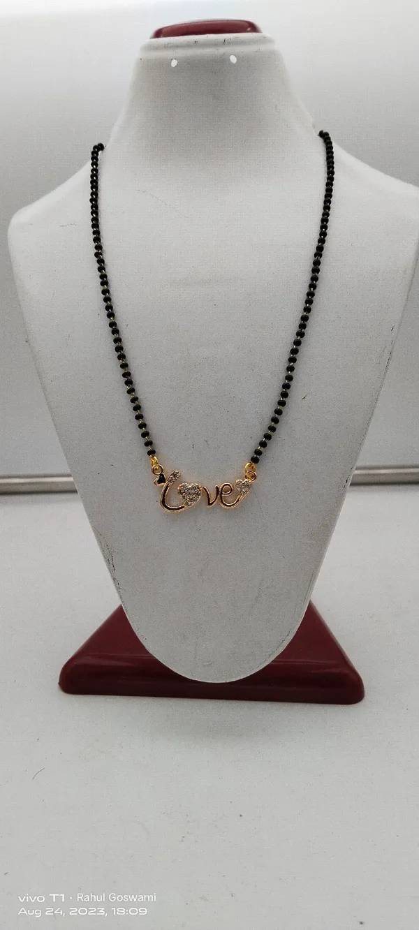 Gold_Tone_Love_Pendant_Mangalsutra_Necklace_With_Black_Beaded_Chain