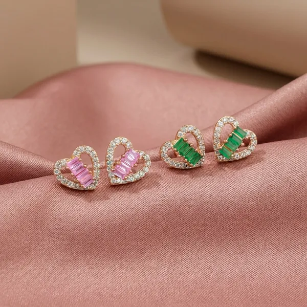 Rose_Gold_Gemstone_Heart_Stud_Earrings_Set