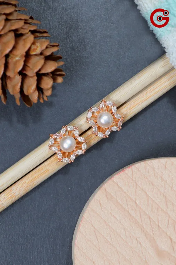 Rose_Gold_Pearl_Flower_Stud_Earrings_Elegant_Design