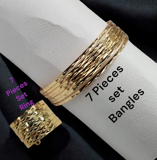 Gold_Plated_Textured_Bangles_Set_Of_7_Pieces