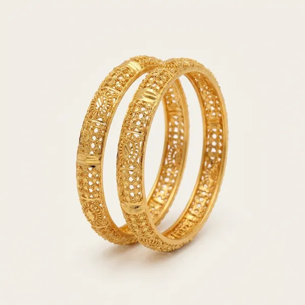 Gold_Plated_Textured_Bangles_Traditional_Set_Of_2