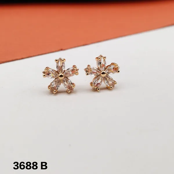 Rose_Gold_Flower_Stud_Earrings_With_Pink_Crystals_Model_3688_B