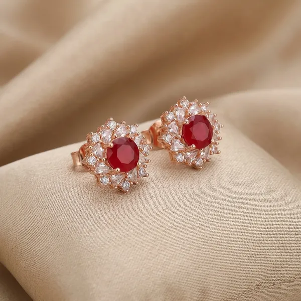 Multicolor_Crystal_Flower_Stud_Earrings_Elegant_Set_Of_12_Pairs