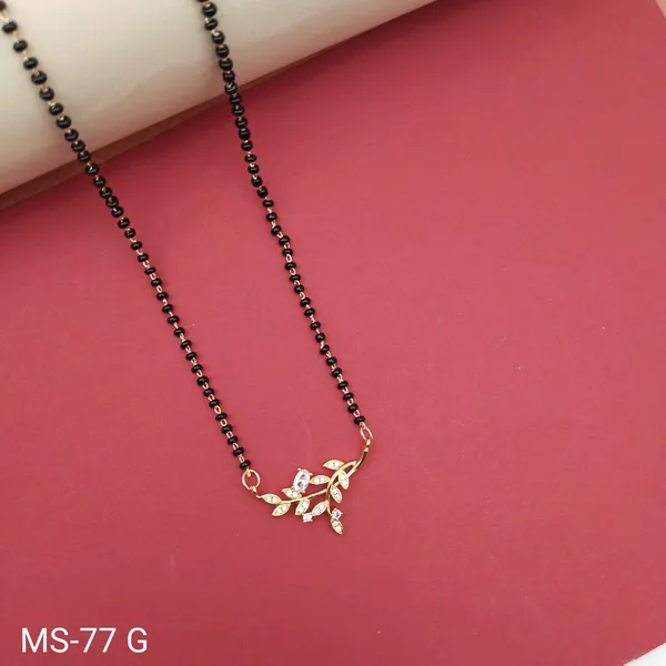 Gold_Tone_Leaf_Pendant_Mangalsutra_Necklace_Delicate_Design