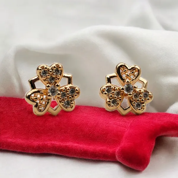 Gold_Plated_Crystal_Triple_Heart_Clover_Stud_Earrings