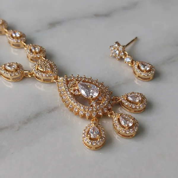 Rose_Gold_Teardrop_Necklace_And_Earrings_Set_Nk_11