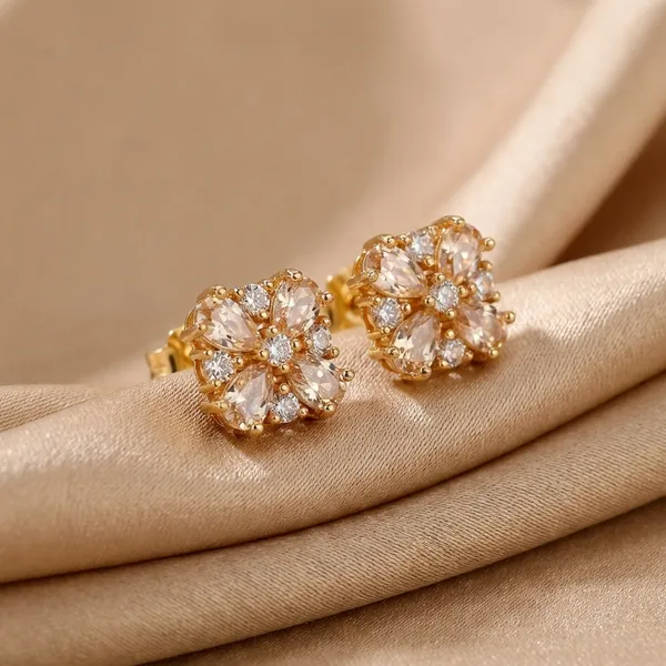 Rose_Gold_Floral_Crystal_Stud_Earrings_Elegant_Finish
