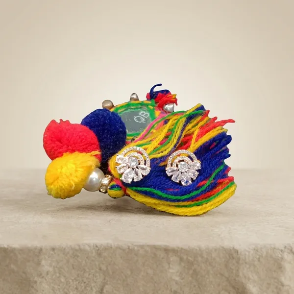 Multicolor_Beaded_Pom_Pom_Keychain_Handcrafted_Design