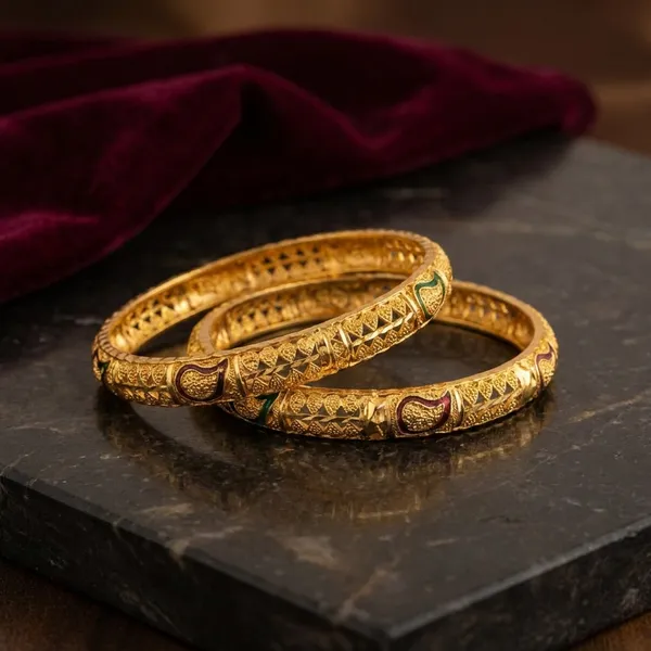 Gold_Plated_Designer_Bangles_Traditional_Set_Of_2