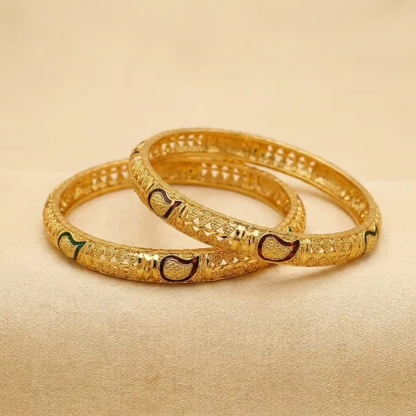 Gold_Plated_Designer_Bangles_Traditional_Set_Of_2