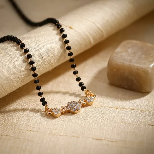 Black_Beaded_Mangalsutra_With_Rose_Gold_Cz_Pendant