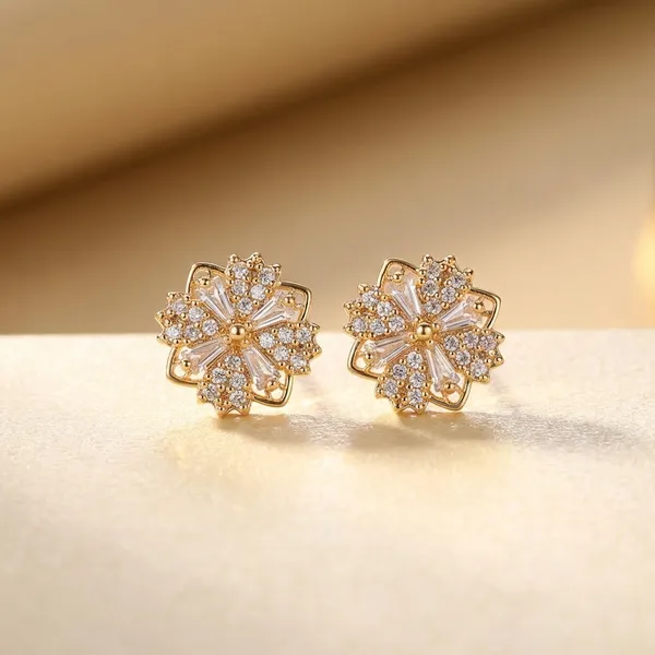 Rose_Gold_Floral_Crystal_Stud_Earrings