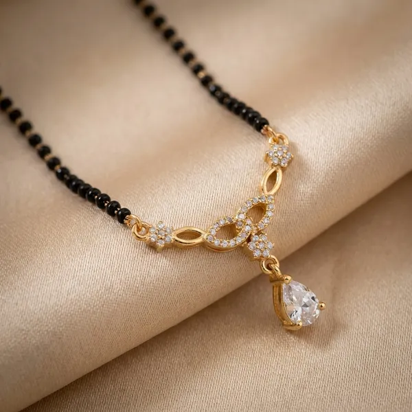 Black_Beaded_Mangalsutra_With_Golden_Pendant_And_Diamond_Accent