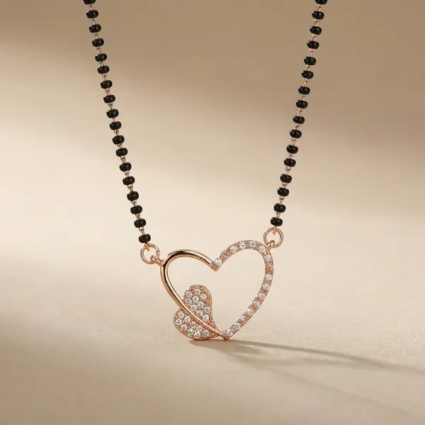 Rose_Gold_Heart_Pendant_Mangalsutra_Necklace_With_Black_Beads