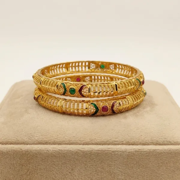 Gold_Plated_Bangles_With_Colorful_Gemstones_Traditional_Set_Of_2