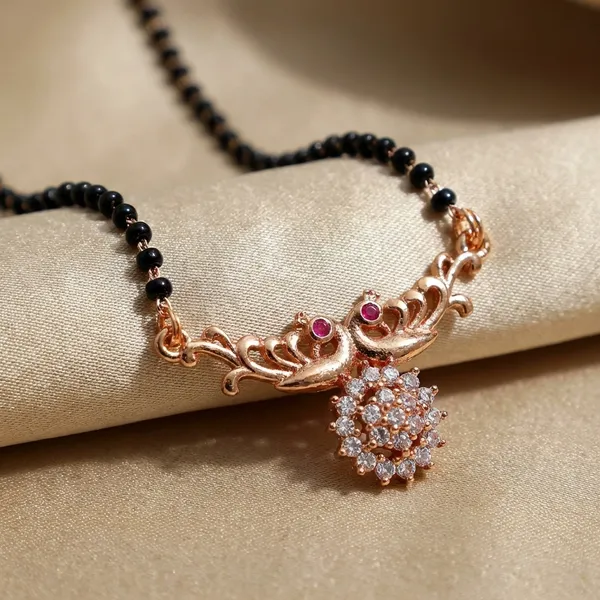 Black_Beaded_Mangalsutra_With_Rose_Gold_Pendant_Elegant_Design