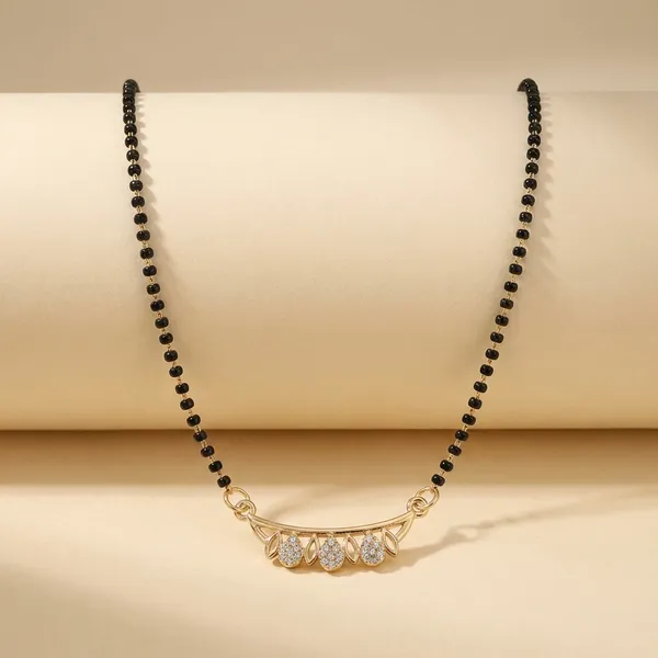 Gold_Tone_Pendant_Mangalsutra_Necklace_With_Black_Beads