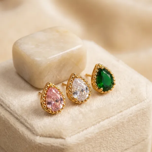 Multicolor_Teardrop_Crystal_Stud_Earrings_Set_Of_5_Pairs