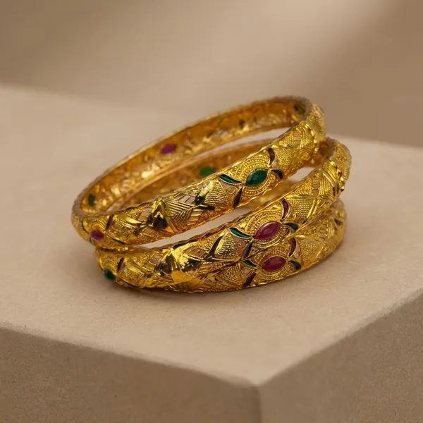 Golden_Meenakari_Bangles_Set_Of_2