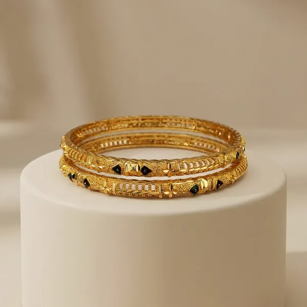 Gold_Tone_Textured_Bangles_Set_Of_2