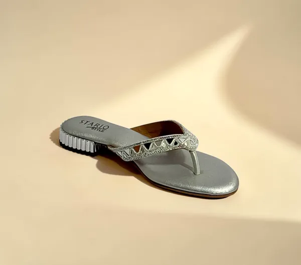 Silver_Embellished_Thong_Sandals_For_Women