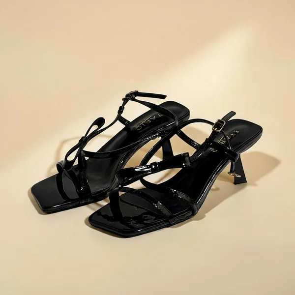 Glossy_Black_Strappy_Kitten_Heel_Sandals