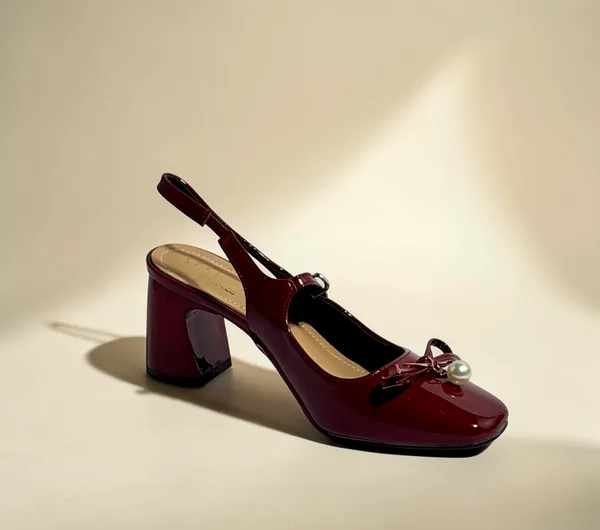 Burgundy_Patent_Leather_Slingback_Block_Heels_With_Pearl_Bow_Detail