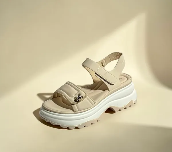 Women'S_White_Platform_Sandals_With_Chunky_Sole