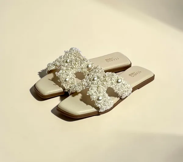 Pearl-Embellished_Textured_Slide_Sandals_For_Women
