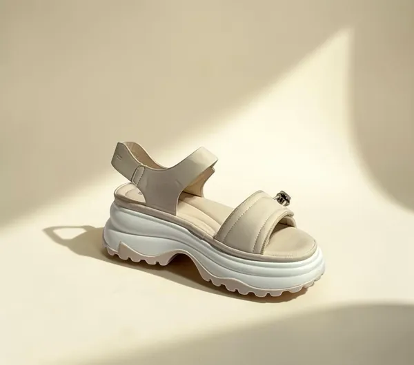 Women'S_White_Platform_Sandals_With_Chunky_Sole