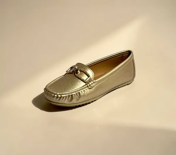 Women'S_Gold_Metallic_Loafers_With_Chain_Detail