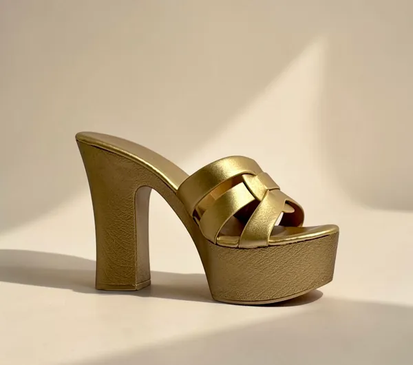 Gold_Platform_Mule_Heels_With_Woven_Strap_Detail