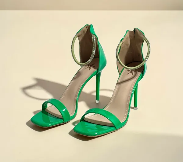 Green_Ankle_Strap_High_Heel_Sandals_For_Women