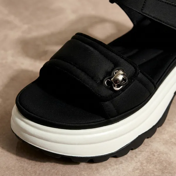 Women'S_Black_Platform_Sandals_With_White_Chunky_Sole