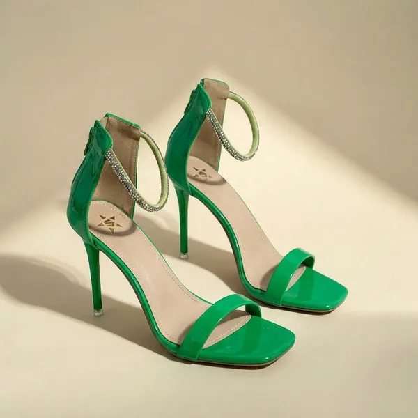 Green_Ankle_Strap_High_Heel_Sandals_For_Women